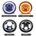 7 inch Round Jeep Wrangler LED Headlights With Halo Ring Angel Eyes 70Watt ,
