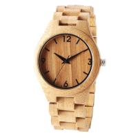 Buy cheap Top Gift Natural Bamboo Wooden Watch Men Wood Band Wooden Clock Male hour product