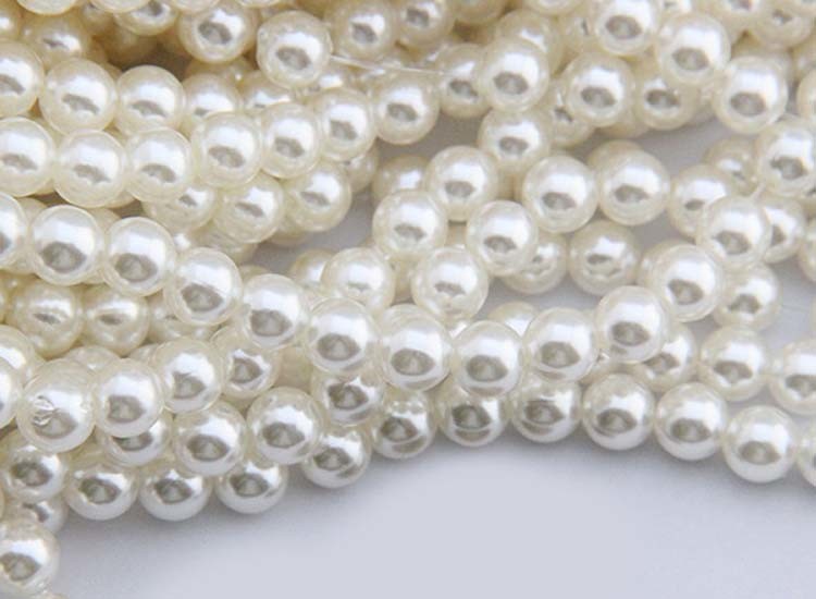 Whtie Color 3mm -30mm Round ABS Plastic Bead Imitation Pearls Strand