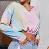 Buy cheap OEM maufactory European and American polyester new long -sleeved V -neck loose band -dyeing printed short T -shirt w from wholesalers
