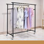 Double Shop Cloth Display Rack Metal Cloth Dry Stand Easy Assembly
