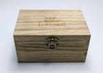 Retro Vintage Handmade Wooden Jewelry Box , Pine Unfinished Wood Box with dark