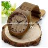 Buy cheap New Causal Genuine Cowhide Leather Luminous Needle Luxury Men Watches 100% Natural Green Wood Wristwatch from wholesalers