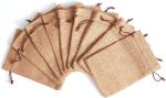 3x4 Inch Linen Burlap Bags with Drawstring Reusable Jewelry Pouches Craft Gift