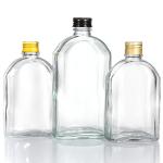 300Ml 500Ml Liquor Glass Flat Bottle With Aluminum Lid