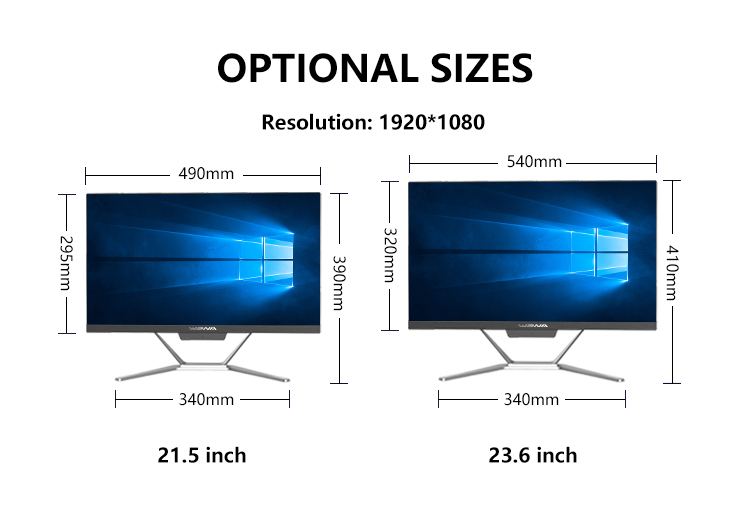 24 inch Core I7 Aio Business Gaming Desktop Monoblock Computer Barebone All In One Pc