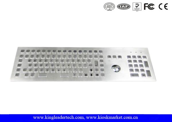 Buy cheap Ruggedized Industrial Metal Stainless Steel Keyboard With Integrated Optical Trackball from wholesalers