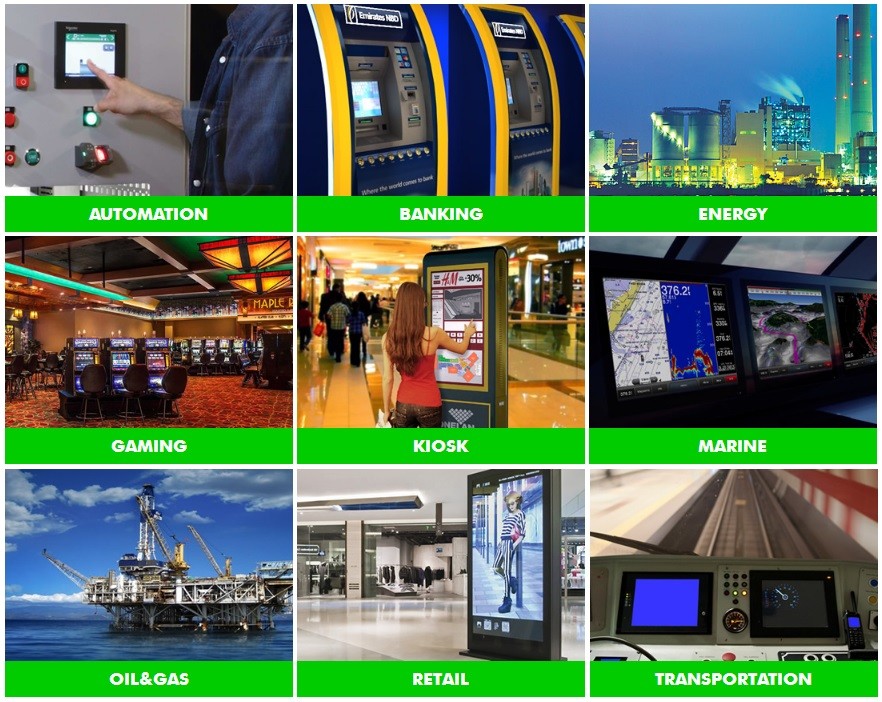 High Performance Industrial Touch Screen Monitor Multi Touch CE FCC Standard