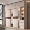 Buy cheap Laminate Sliding Door with Drawers Walnut Wardrobe Closet 200cm Wide from wholesalers