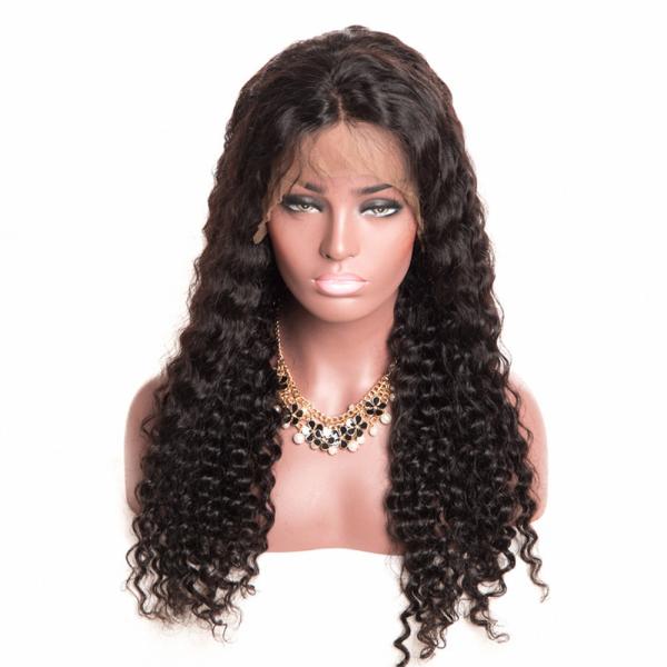 Buy cheap Lace Front Wig Deep Wave Lace Frontal Wig Brazilian Remy Human Hair Wig from wholesalers