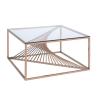 Buy cheap Metal Geometric Frame Coffee Table Console Table with Stainless Steel Base Tempered Glass Top from wholesalers