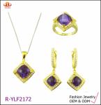 925 Sterling Silver Jewelry Set With AAA CZ Stones Lobster Clasp Closure