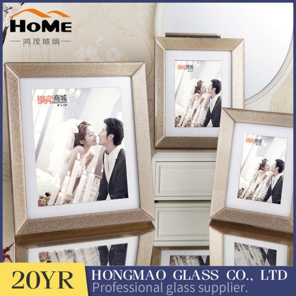 Buy cheap Gold border beveled glass picture frames 6 x 8 Fashionable design from wholesalers