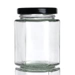 Clear Bottle Jars With Lids Hexagon Glass Storage Jar For Tea Canister