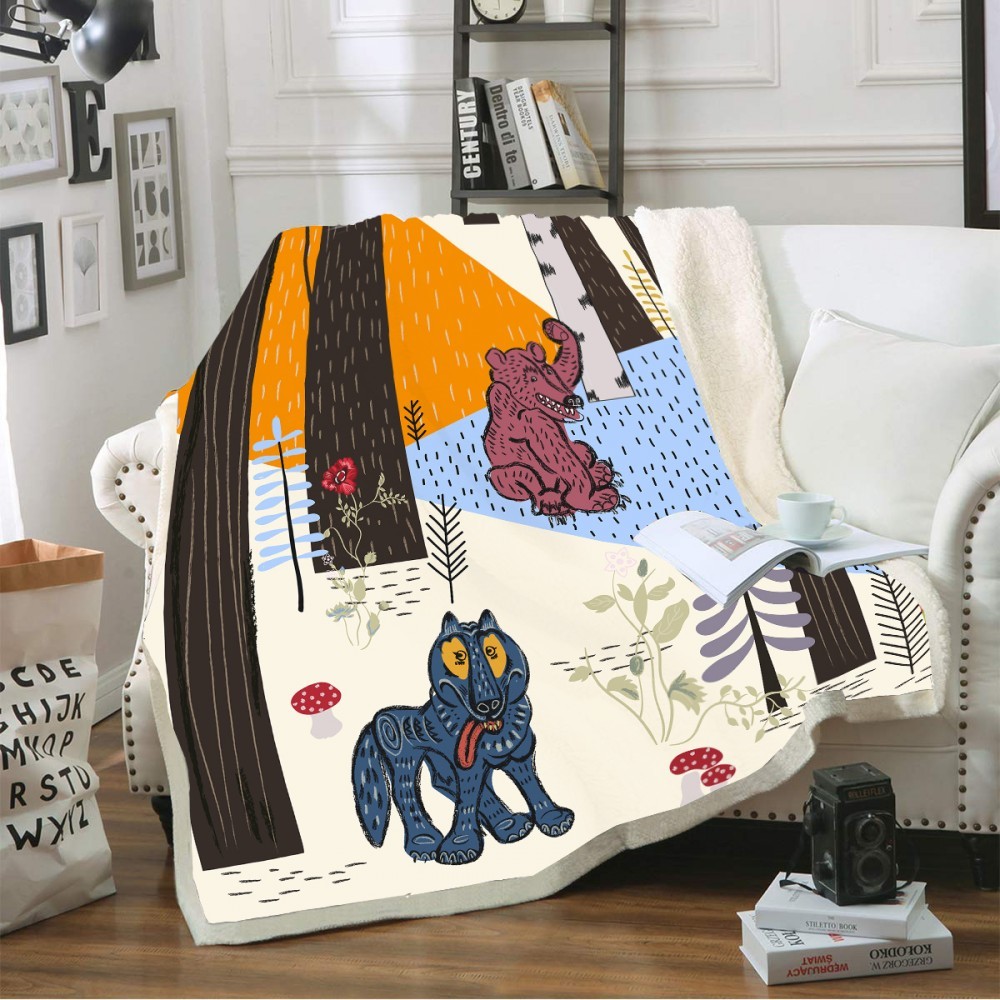 Anti Pilling Flannel Plush Fleece Throw Blanket Anti Wrinkle Super Soft