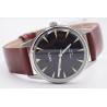 Buy cheap Chronograph Mens Stainless Steel Watch , Black Watch With Brown Leather Strap from wholesalers
