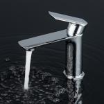 Brass Modern Single Hole Single Handle Basin Mixer In Chrome Matte Black Gold