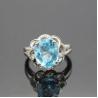 Buy cheap 925 Silver Ring with 8mmX10mm Oval Blue Topaz Cubic Zirocnia Ring(F275) from wholesalers