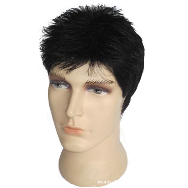 Buy cheap Normal Lace Men Hair Wig 14" , Black Natural Looking Wigs For Men from wholesalers