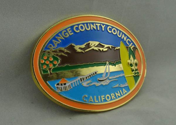 Buy cheap California Orange County Council Custom Made Buckles With Gold Plating And Soft Enamel from wholesalers