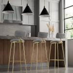 Kitchen Bar Stools High Rebound Sponge Filling Counter Height Chairs