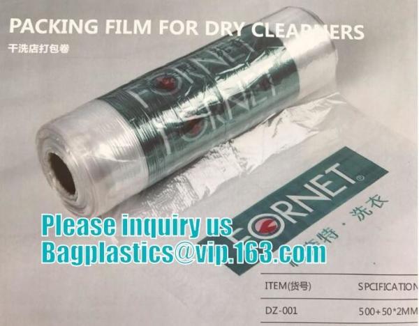Clear Polythene 21x4x54'',0.8mil Dry Cleaning Bags and Perforated Plastic Bags