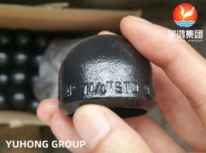 China ASTM A234 WPB Carbon Steel Fittings Cap BW B16.9 SCH STD SCH40 SCH80 Black Painting on sale