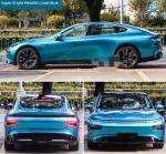 Swipeable Air Release PET Gloss Car Vinyl Wrap Metallic Coastal Blue