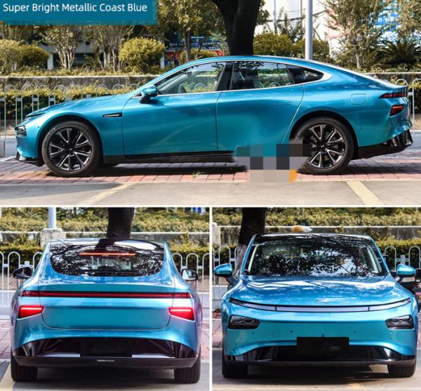 Buy cheap Swipeable Air Release PET Gloss Car Vinyl Wrap Metallic Coastal Blue from wholesalers