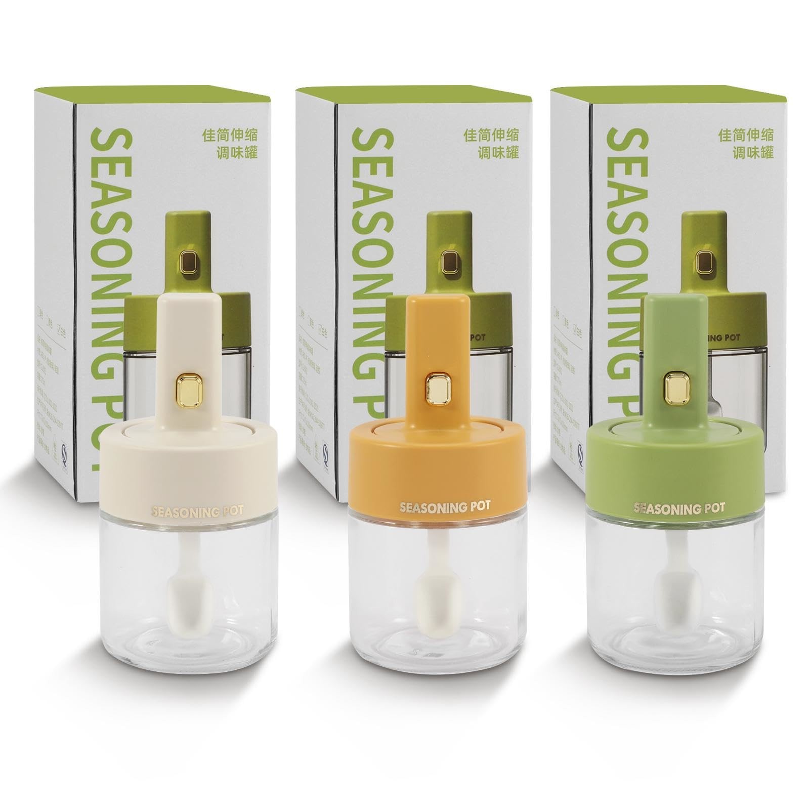 3 Pack Extendable Spoon 250ml Plastic Spice Tools Pp Seasoning Bottle