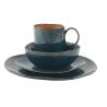 Buy cheap Organic Shaped Ceramic Dinnerware Sets 16 Pieces With Blue Reactive Color from wholesalers