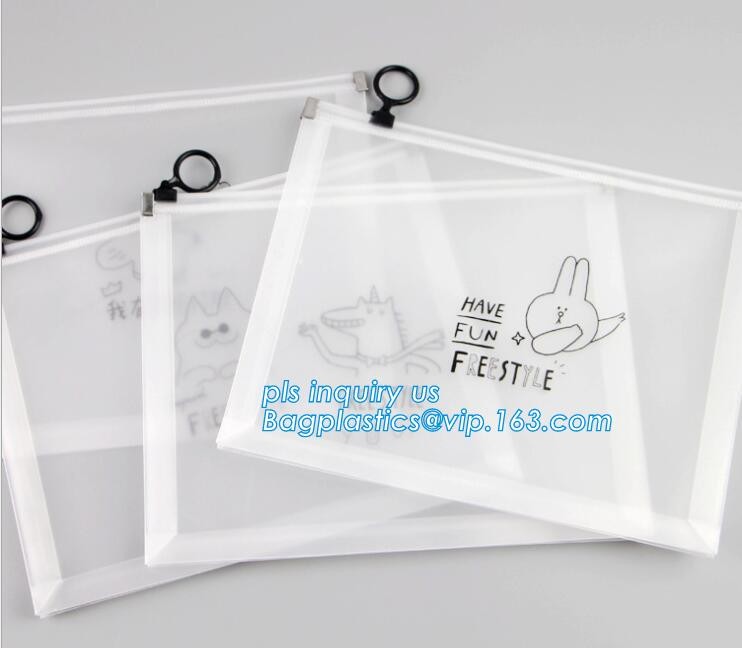 slider Zip lockk bag for stationery, tools, documents, EVA Skin Care Packaging Bags With Slider Zipper, pencil packing bag