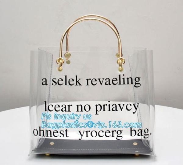 Buy cheap fasion decorated PVC/PU ladies chain shoulder bag, Shoulder Handbag Clear Tote Bag, Ladies' pvc clear beach bags/ pvc sh from wholesalers