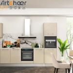 UK Style Solid Wood Door Panel High Gloss Lacquer Finish I Shape Mini Kitchen
