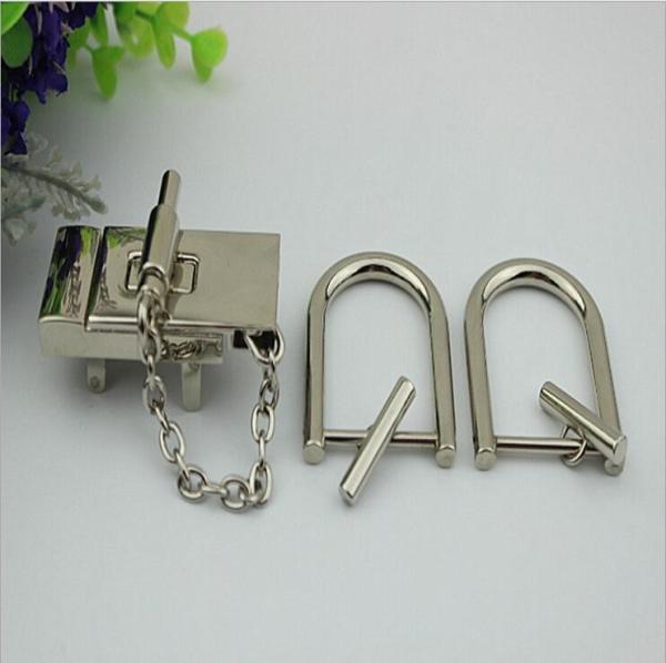 Buy cheap Personality design three-piece suit silver color metal accessories zinc alloy rectangle bag locks from wholesalers