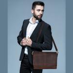 OAK LEATHERS LEATHER MESSENGER BAG FOR MEN AND WOMEN - LAPTOP BRIEFCASE BAG FOR