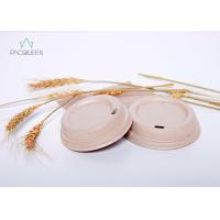 Buy cheap Compostable Bagasse Pulp Disposable Lids Nontoxic Leak Proof For Coffee Cups product