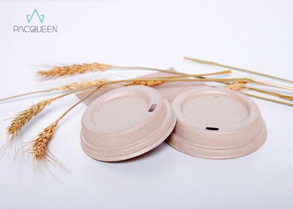 Buy cheap Compostable Bagasse Pulp Disposable Lids Nontoxic Leak Proof For Coffee Cups from wholesalers