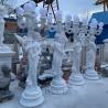 Buy cheap White Marble Lady Lamp Statue Outdoor Sculpture Women Lamp Life Size Stone Carvings Garden Modern Villa Decor from wholesalers