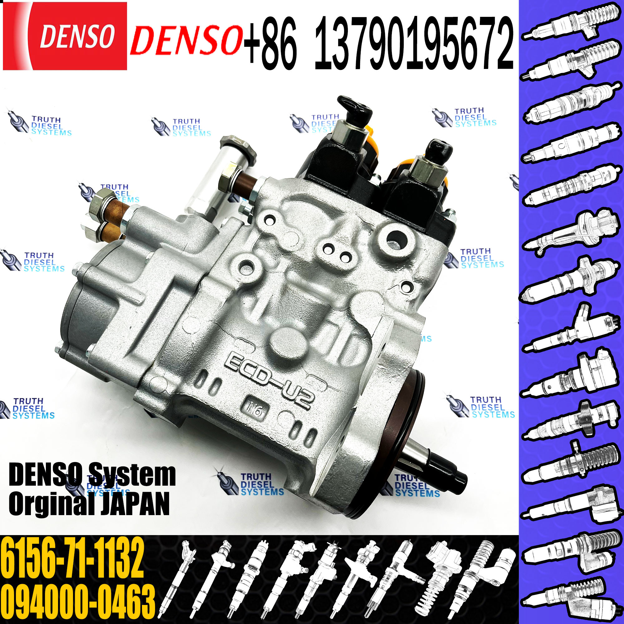 Fuel injection pump Assy 6D125 094000-0463 6156-71-1132