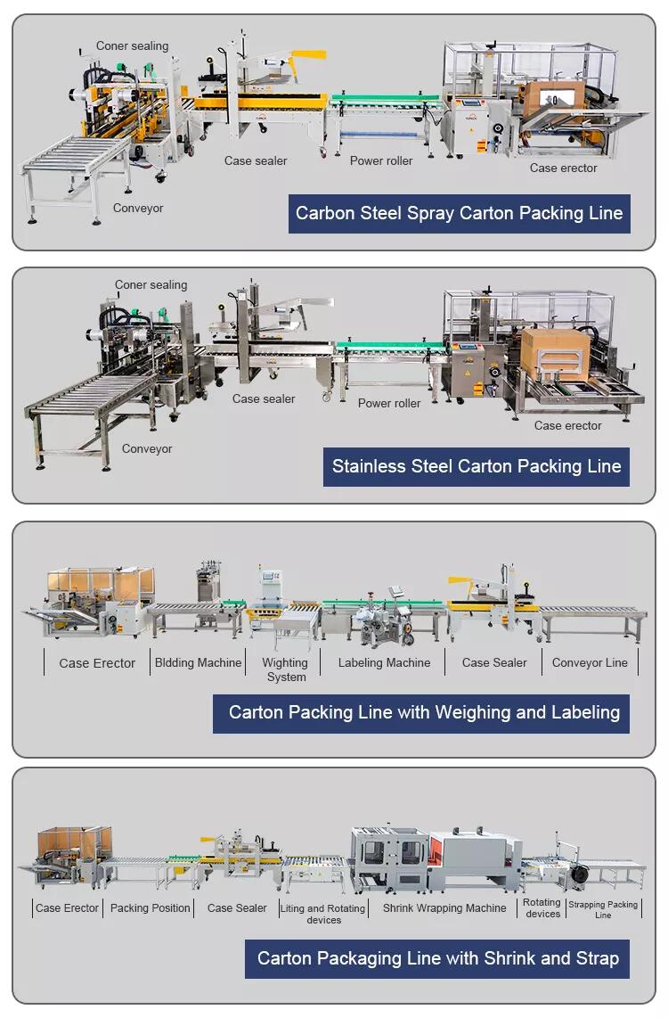 Custom Food Production Line Adhesive Tape Small Box Carton Box Seal Packing Sealing Packaging Machine