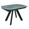 Buy cheap Textured Green Glossy Ceramic Top Dining Table Tempered Glass Breezing Rotating from wholesalers