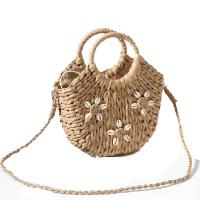 Buy cheap Corn Skin Woven Crochet Hand Bag , Woven Beach Bag Shell Flower Decorative ODM product