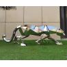 Buy cheap Polish Modern Life Size Stainless Steel Animal Sculpture Geometric Leopard Statue from wholesalers