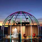 Transparent Garden Glass House Large Aluminum Profiles Round Igloo Geodesic Dome