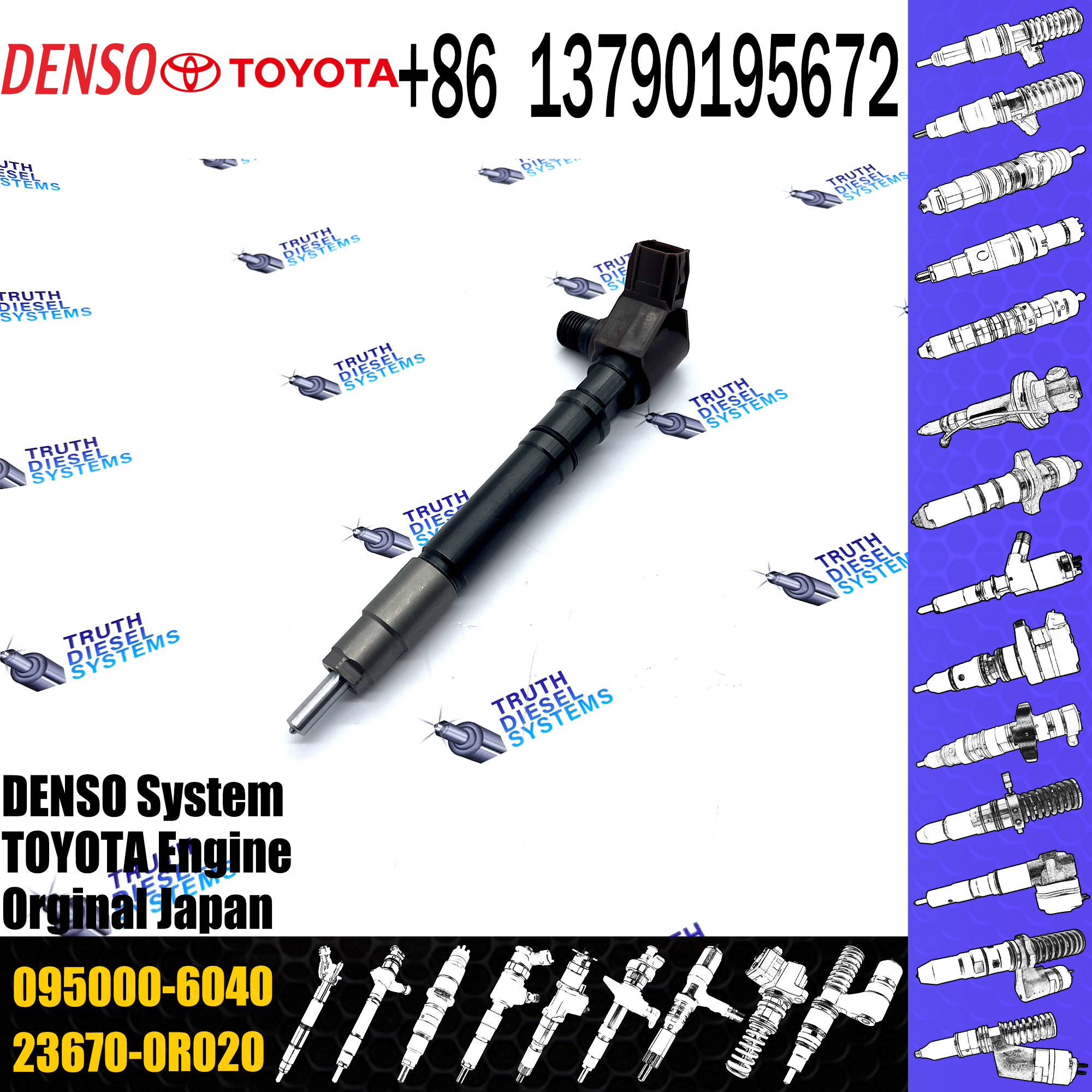 Diesel Fuel Engine Injector 095000-6040 23670-0R020 For Engine High Pressure Pump Engine Injection Injector 095000-6040