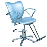 Buy cheap Chrome Armrest Salon Hair Styling Chairs Five Star Footrest , Light Blue Color product