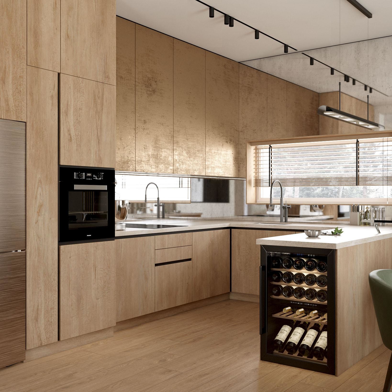 Modern Complete Open Kitchen Designs Apartment Hotel Wood Veneer Kitchen Cabinet