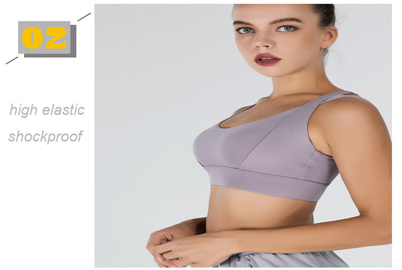 Moisture Wicking Large Cup Sports Bra Plus High Elastic Double Shoulder Yoga Bra