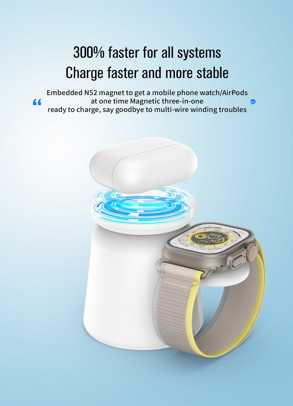 Charging Efficiency ≥75% Multifunction Wireless Charger with Fidget Spinner Light Input 5V/2.1A